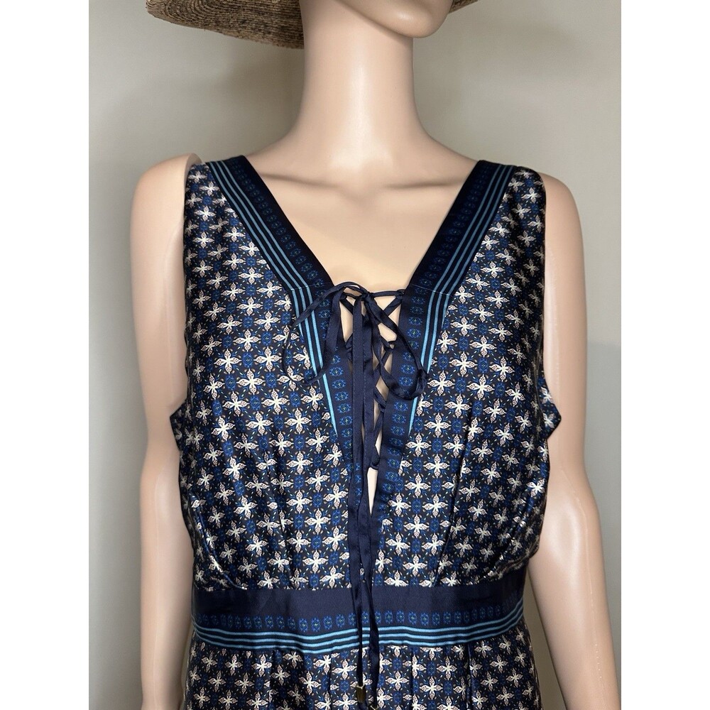 ANNE KLEIN Women’s Sexy Floral Blue Multicolored Long Dress Size 12